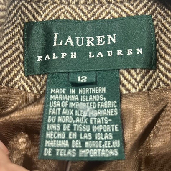 Polo Ralph Lauren Wool Equestrian Riding Jacket Elbow Patch Herringbone Blazer - Picture 3 of 9